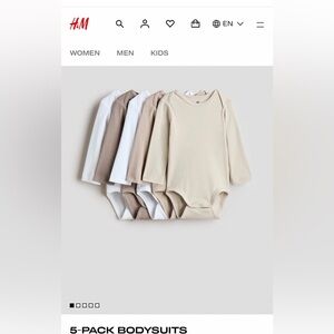 H&M Kids Cream and White Bodysuit Collection